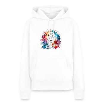 J'aime la musique hip hop breakdance rap breakdance - Sweat à capuche Premium bio Femme - blanc - Devant - Julia (174cm)