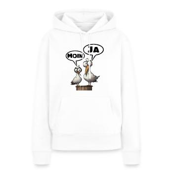 Morgenmuffel Spruch Möwe Moin Ja - Women’s Premium Organic Hoodie - white - Front - Julia (174cm)