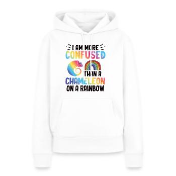 Ich Bin Verwirrter Als Ein Chamäleon - Frauen Premium Bio Hoodie - Weiß - Vorne - Julia (174cm)
