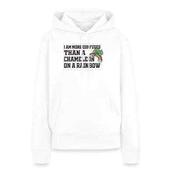 Ich Bin Verwirrter Als Ein Chamäleon - Frauen Premium Bio Hoodie - Weiß - Vorne - Julia (174cm)