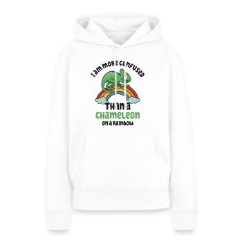 Ich Bin Verwirrter Als Ein Chamäleon - Frauen Premium Bio Hoodie - Weiß - Vorne - Julia (174cm)