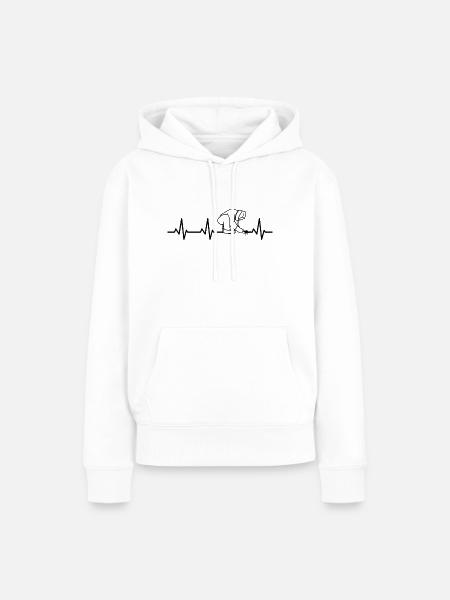 Schweißer Herzlinie - Frauen Premium Bio Hoodie - Weiß