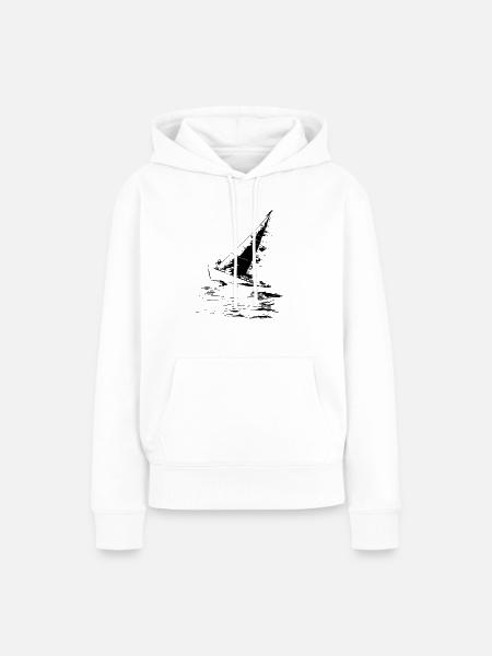 Segelboot - Frauen Premium Bio Hoodie - Weiß