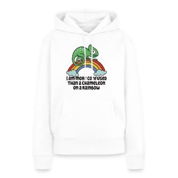 Ich Bin Verwirrter Als Ein Chamäleon - Frauen Premium Bio Hoodie - Weiß - Vorne - Julia (174cm)