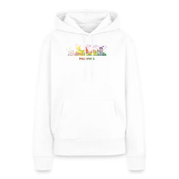Memphean Skyline Memphis - Sweat à capuche Premium bio Femme - blanc - Devant - Julia (174cm)