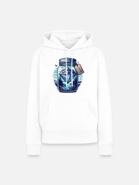Diamant Natur Landschaft im Glas - Frauen Premium Bio Hoodie - Weiß