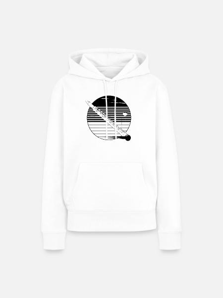 Flöte Skizze - Frauen Premium Bio Hoodie - Weiß
