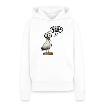 Relaxing Hanging Out Seagull Chill Times - Women’s Premium Organic Hoodie - white - Front - Julia (174cm)