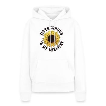 La maternité est mon ministère - Sweat à capuche Premium bio Femme - blanc - Devant - Julia (174cm)