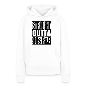 Straight Outta R&B Nostalgie des années 90 - Sweat à capuche Premium bio Femme - blanc - Devant - Julia (174cm)