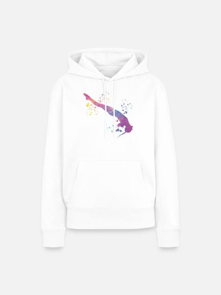 Synchronisierter Wassertaucher High Diver - Frauen Premium Bio Hoodie - Weiß