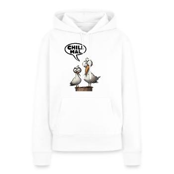 Seagull Chill Relax Hang Out T-Shirt - Sweat à capuche Premium bio Femme - blanc - Devant - Julia (174cm)