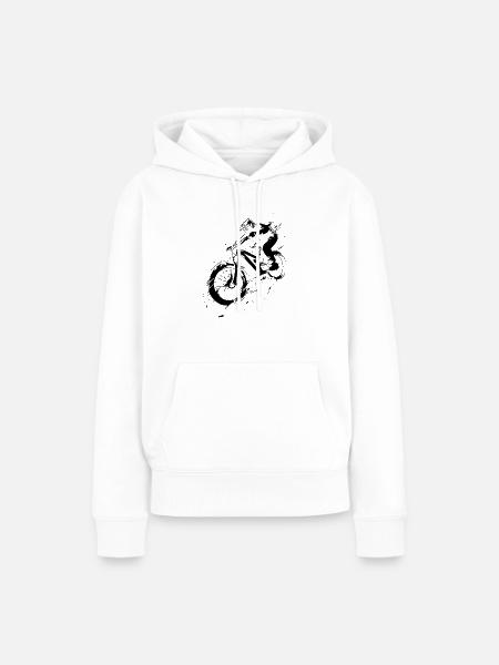 Mountainbiking Illustration - Frauen Premium Bio Hoodie - Weiß