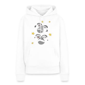 Zwei schreiende Affengesichter - Frauen Premium Bio Hoodie - Weiß - Vorne - Julia (174cm)