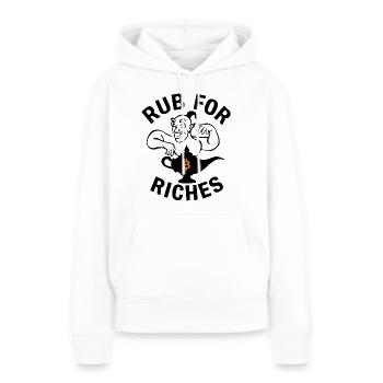 Bitcoin Genie - Reiben für Reichtum - Frauen Premium Bio Hoodie - Weiß - Vorne - Julia (174cm)