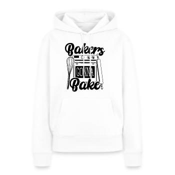 Bäcker werden Backen, Schneebesen und Löffelbacken - Frauen Premium Bio Hoodie - Weiß - Vorne - Julia (174cm)