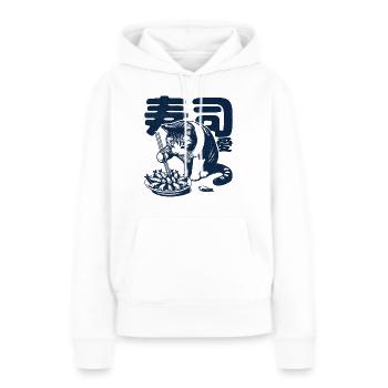 Sushi liebende Katze - Frauen Premium Bio Hoodie - Weiß - Vorne - Julia (174cm)