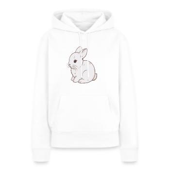 lièvre - Sweat à capuche Premium bio Femme - blanc - Devant - Julia (174cm)