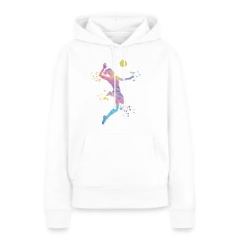 Joueurs de volley-ball Enfants Beach volley - Sweat à capuche Premium bio Femme - blanc - Devant - Julia (174cm)