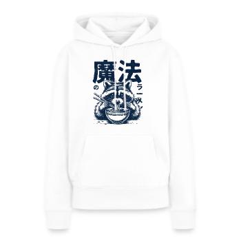 Ramen Raccoon Waschbär - Frauen Premium Bio Hoodie - Weiß - Vorne - Julia (174cm)