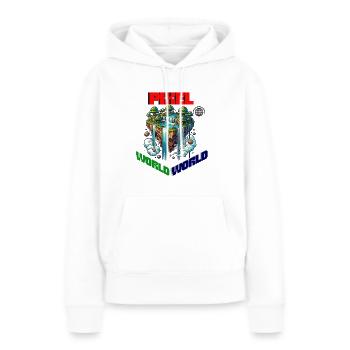 Monde rétro de l’île de pixels - Sweat à capuche Premium bio Femme - blanc - Devant - Julia (174cm)