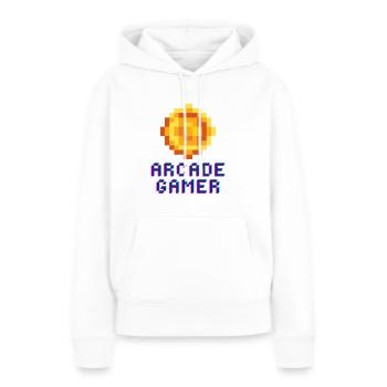 Arcade Gamer - Retro Pixel Coin Design - Frauen Premium Bio Hoodie - Weiß - Vorne - Julia (174cm)