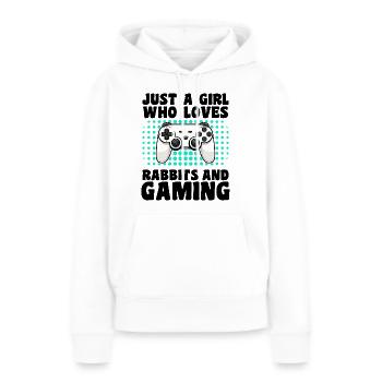 Gamer & Rabbits: Videospiele & Rabbit Companions - Frauen Premium Bio Hoodie - Weiß - Vorne - Julia (174cm)