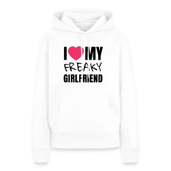 I Love My Freaky Girlfriend.Valentine's Day T-Shirt - Women’s Premium Organic Hoodie - white - Front - Julia (174cm)