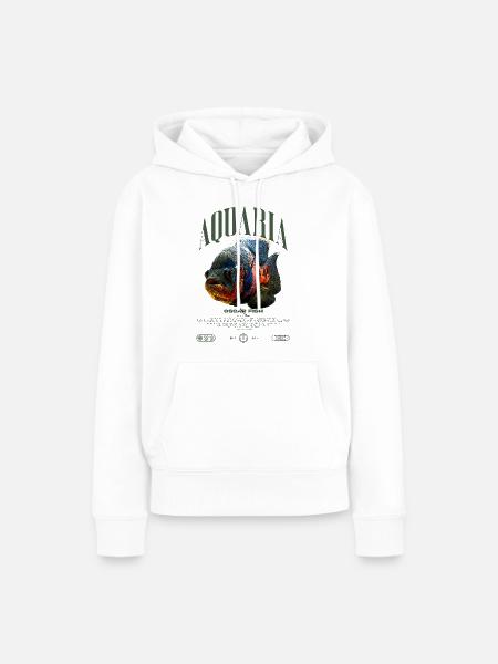 Oscar Fisch Wasserwechsel Monster Fisch - Frauen Premium Bio Hoodie - Weiß