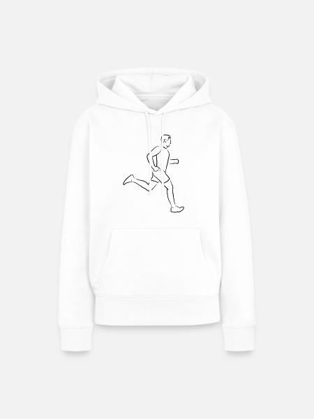 Läufer Junge - Frauen Premium Bio Hoodie - Weiß