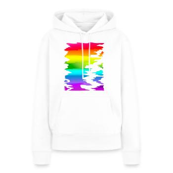 bunter Regenbogen Farbverlauf - Frauen Premium Bio Hoodie - Weiß - Vorne - Julia (174cm)