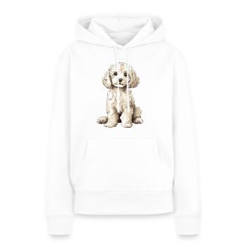 Caniche - Sweat à capuche Premium bio Femme - blanc - Devant - Julia (174cm)