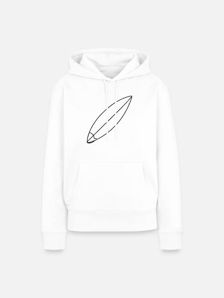 Surfbrett Skizze - Frauen Premium Bio Hoodie - Weiß