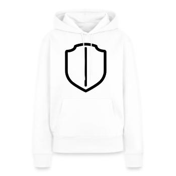 Schild - Frauen Premium Bio Hoodie - Weiß - Vorne - Julia (174cm)