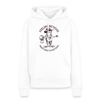 Intestin irritable Syndrom Cowboy Frog - Sweat à capuche Premium bio Femme - blanc - Devant - Julia (174cm)