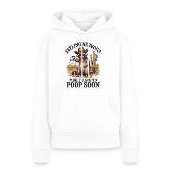 Intestin irritable Syndrom Cowboy Raton laveur Cowboy - Sweat à capuche Premium bio Femme - blanc - Devant - Julia (174cm)