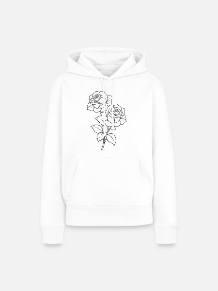 Rosen - Blumen - Blüten - Spruch - Frauen Premium Bio Hoodie - Weiß