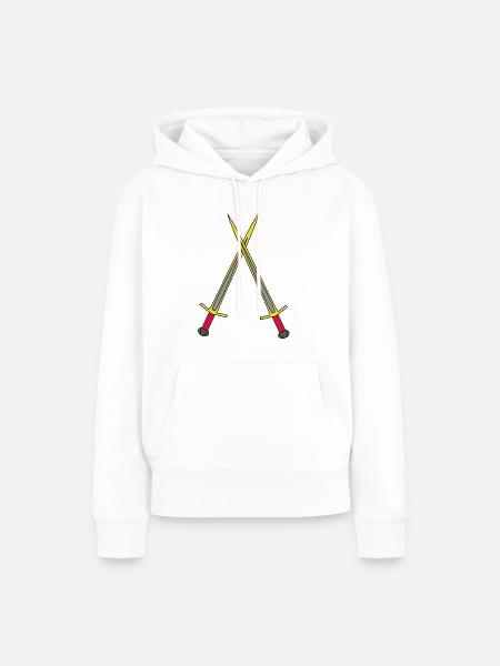 Schwert Ritter Mittelalter Krieger Schwerter - Frauen Premium Bio Hoodie - Weiß