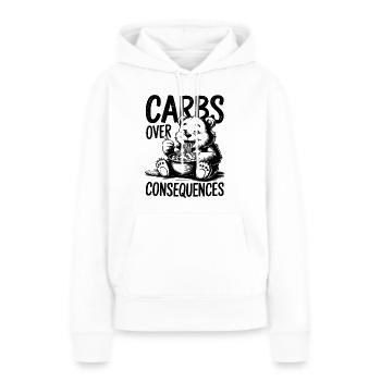 Kohlenhydrate Vor Konsequenzen Food Lover - Frauen Premium Bio Hoodie - Weiß - Vorne - Julia (174cm)