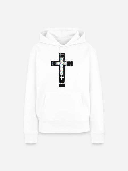 Kreuz Kreuze Kruzifix - Frauen Premium Bio Hoodie - Weiß