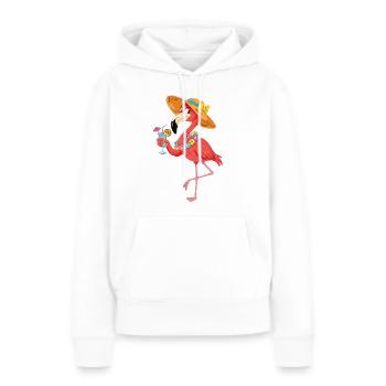 Flamingo Cocktail Shirt – Summer Feeling - Women’s Premium Organic Hoodie - white - Front - Julia (174cm)