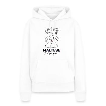Mignon chien maltais de dessin animé - Adorable Puppy Love - Sweat à capuche Premium bio Femme - blanc - Devant - Julia (174cm)