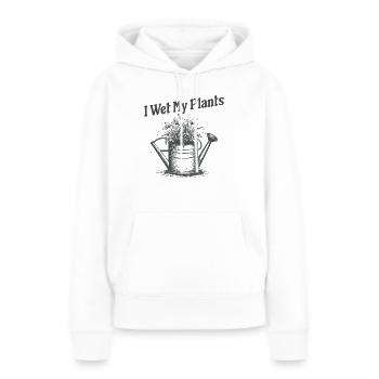 Je mouille mes plantes - Sweat à capuche Premium bio Femme - blanc - Devant - Julia (174cm)