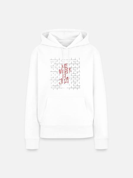 Nie wieder ist jetzt - Brandmauer Gegen Rechts - Frauen Premium Bio Hoodie - Weiß