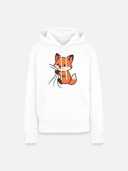 Lieber kleiner Fuchs - Frauen Premium Bio Hoodie - Weiß