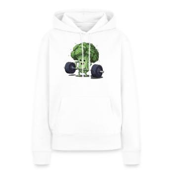 Broccoli Strength Training Dumbbell Fitness Vegetables - Women’s Premium Organic Hoodie - white - Front - Julia (174cm)