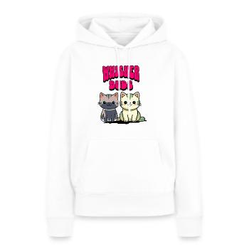 Chats amis pour la vie - Sweat à capuche Premium bio Femme - blanc - Devant - Julia (174cm)
