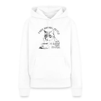 Cats and coffee in the morning without people gift - Women’s Premium Organic Hoodie - white - Front - Julia (174cm)