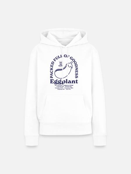 Aubergine - Frauen Premium Bio Hoodie - Weiß