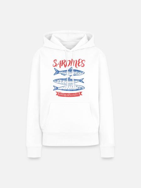 Sardinen - Frauen Premium Bio Hoodie - Weiß
